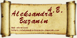 Aleksandra Bužanin vizit kartica